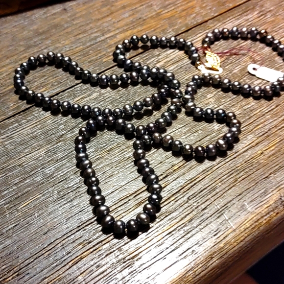 New Peacock Blue pearl Necklace - Picture 6 of 6